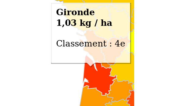 Carte Gironde Glyphosate